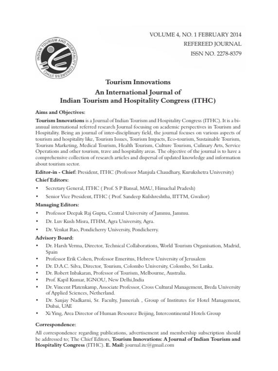 Tourism Innovations Volume 4, No. 1 cover image